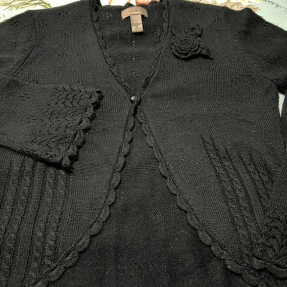 i.e. Scalloped Embellished Cardigan Sweater - Picture 1 of 4